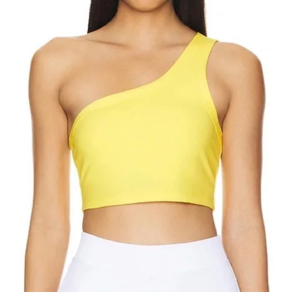 NEW SPIRITUAL GANGSTER Cruz One-Shoulder Top in Sunflower